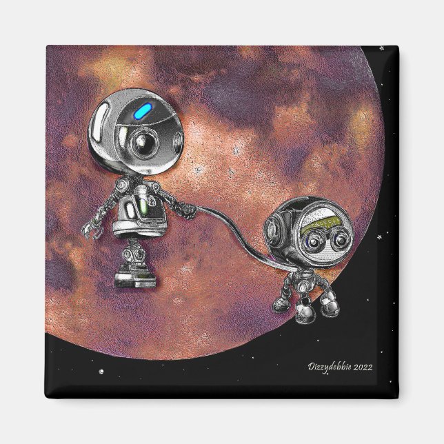 Robot Space Walk Magnet (Vorne)