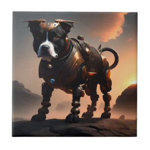 Robot Staffordshire Bull Terrier, Keramik Tile Fliese