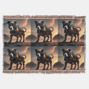 Robot Staffordshire Bull Terrier, Throw Blanket Decke