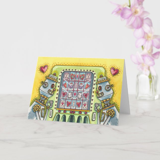 ROBOT SUCHT NACH LIEBE HERZEN VERANSTALTUNG MASCHI KARTE (Orchidee)