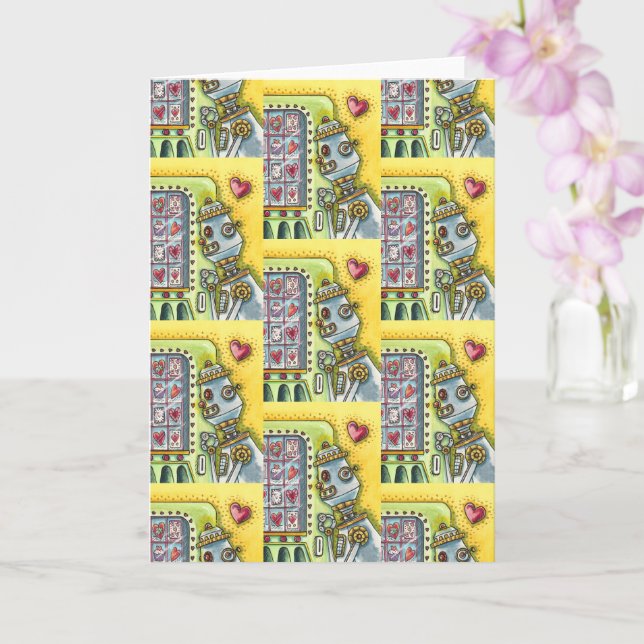 ROBOT SUCHT NACH LIEBE HERZEN VERANSTALTUNG MASCHI KARTE (Orchidee)