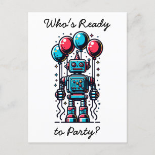 Robot Themed Boys Geburtstag Postkarte
