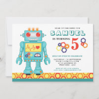 Robot Themed Party Einladung