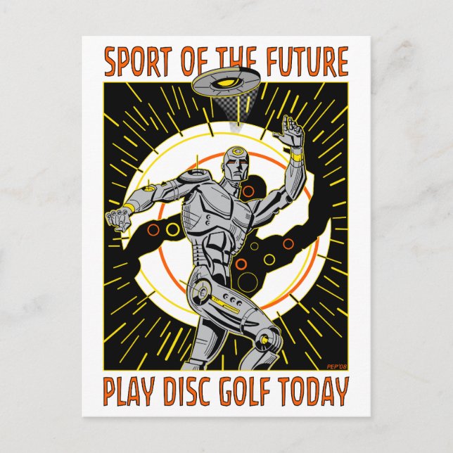 Robot Thrower #1 Postkarte (Vorderseite)