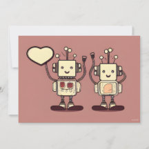 Robot Toasters Valentine Liebe Note Holiday Card