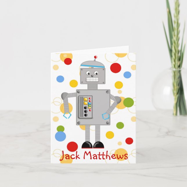 Robot Vielen Dank Note Karte (Vorderseite)
