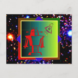 Robot Visitor Postkarte