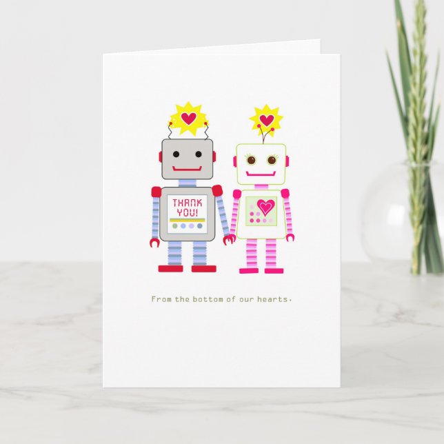 Robot Wedding Dankeschön Karten (Vorderseite)