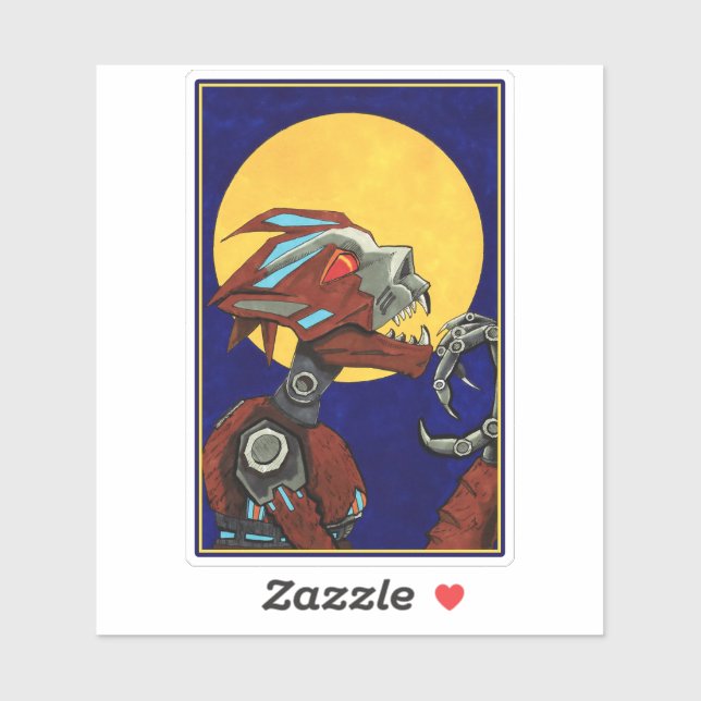 Robot Werewolf Wolf Man Aufkleber (Blatt)