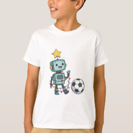 Robot with Christmas lights playing soccer T-Shirt