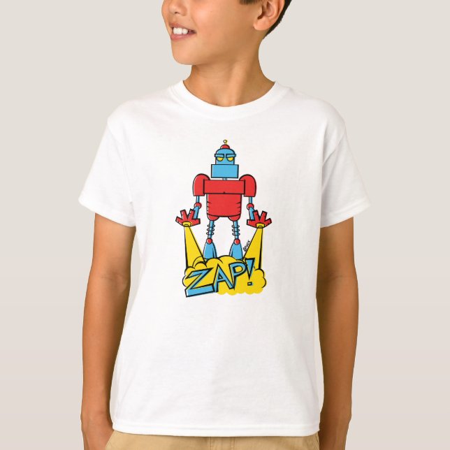 Robot Zapping Illustration T-Shirt (Vorderseite)