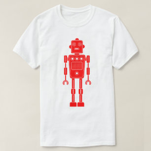 Roboter 270620/011 - Roter und Weißer T - Shirt