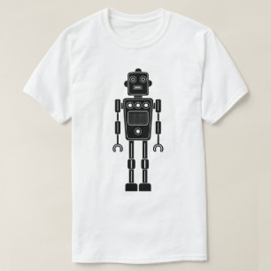 Roboter 270620/011 - Schwarzer und Weißer T - Shir T-Shirt