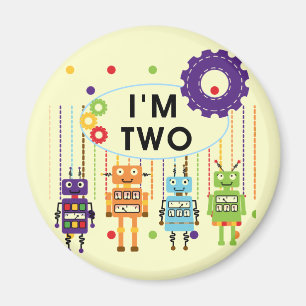 Roboter-2. Geburtstags-T-Shirts und Geschenke Magnet