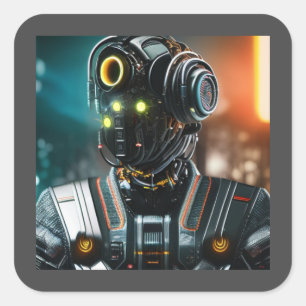 Roboter-3-Quadratzoll Quadratischer Aufkleber