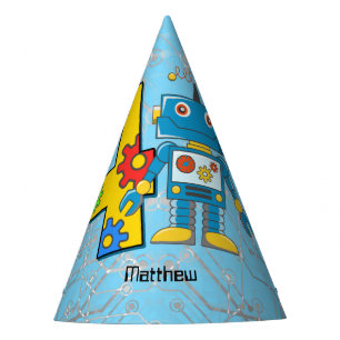 Roboter-4. Geburtstag Partyhütchen
