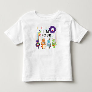 Roboter-4. Geburtstags-T-Shirts und Geschenke Kleinkind T-shirt