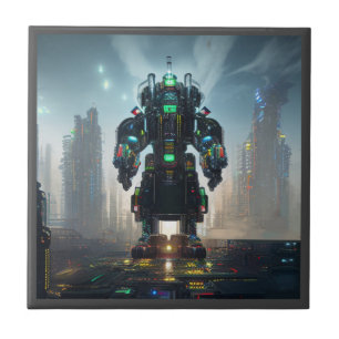 Roboter 4 kleine Keramik Fliese
