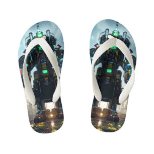 Roboter-4-Kleinkind-Flip-Flops Kinderbadesandalen