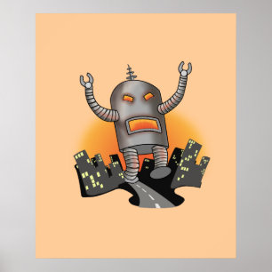 Roboter-Angriff Poster