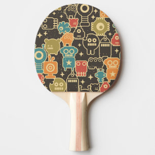 Roboter auf braun tischtennis schläger