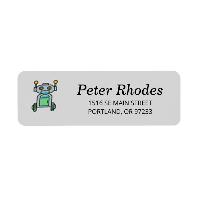 Roboter auf Rädern auf grau (Vorne)