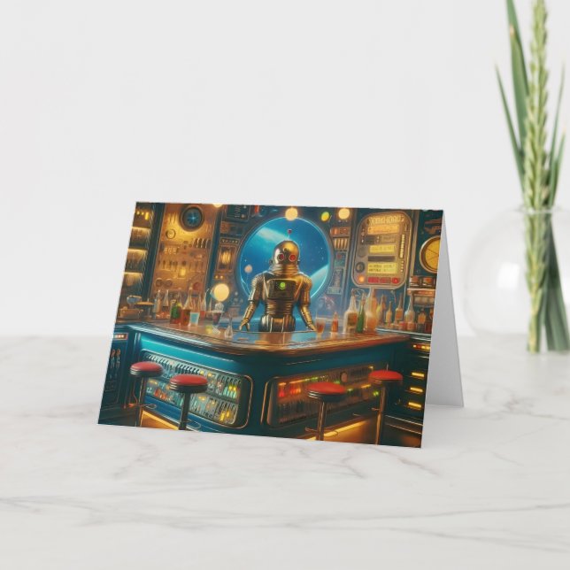 Roboter-Barkeeper in Interstellar Space Age Dive B Karte (Vorderseite)