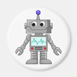 Roboter-Cartoon Magnet