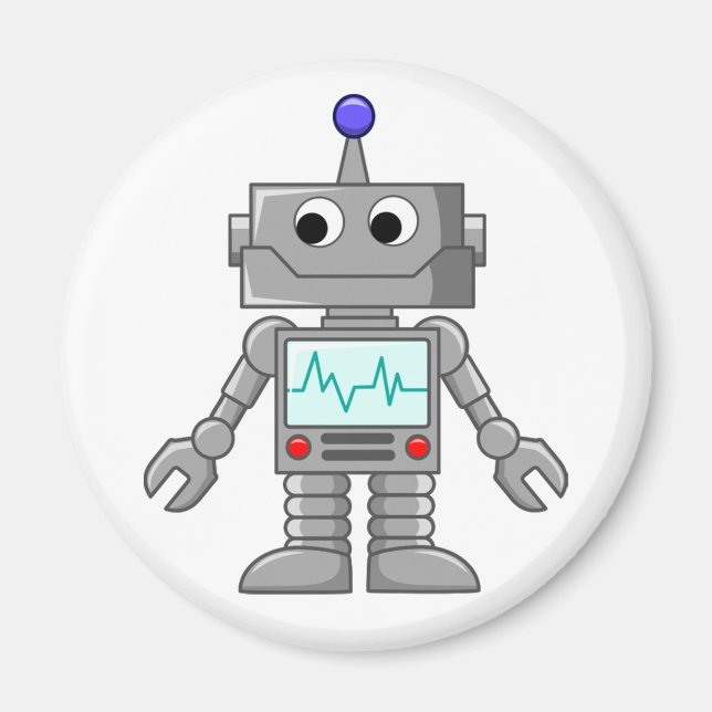 Roboter-Cartoon Magnet (Vorne)