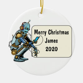 Roboter Custom Christmas Keramik Ornament