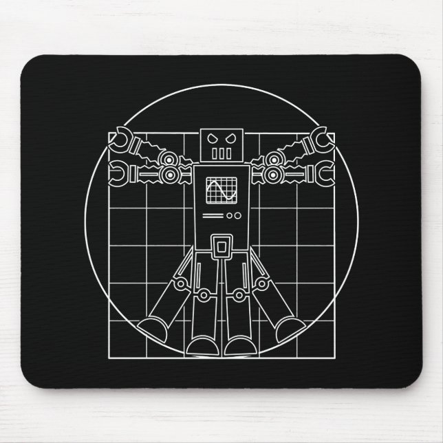 Roboter Da Vincis Vitruvian Mousepad (Vorne)