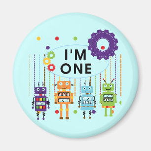 Roboter-erste Geburtstags-T-Shirts und Geschenke Magnet