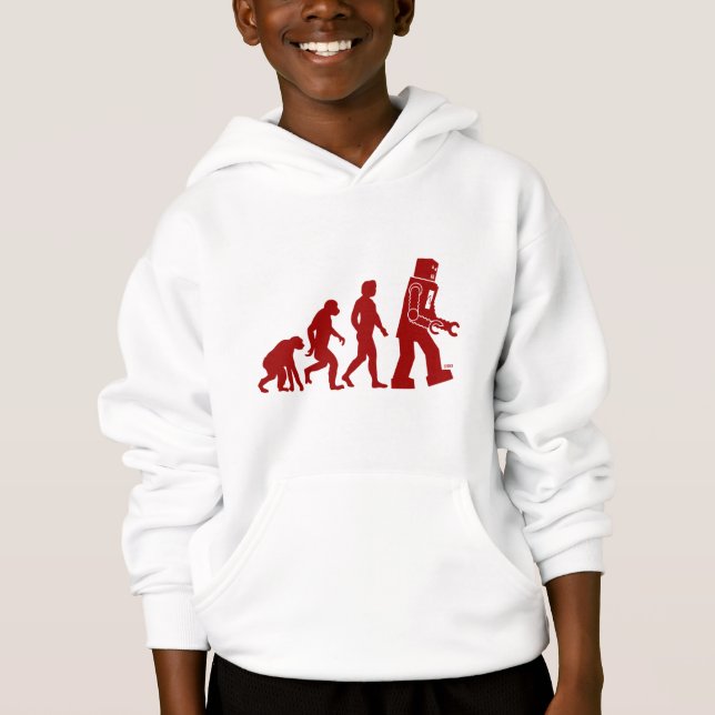 Roboter-Evolution des Mannes in Roboter Hoodie (Vorderseite)
