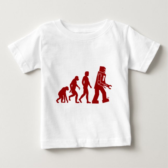 Roboter-Evolution des Menschen in den Roboter Baby T-shirt (Vorderseite)