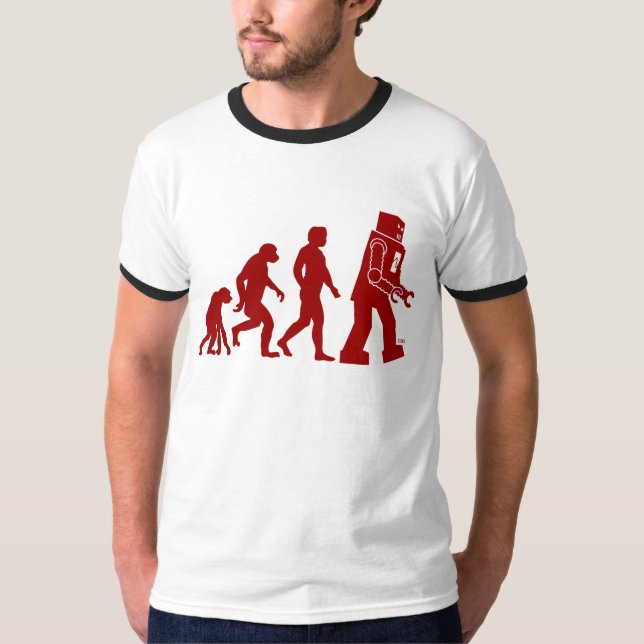 Roboter-Evolution des Menschen in den Roboter T-Shirt (Vorderseite)