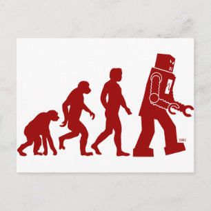 Roboter-Evolution - vom Menschen in Roboter Postkarte