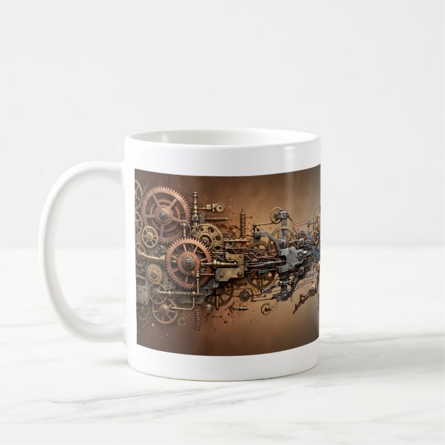 Roboter-Evolution — Zahnräder zur Intelligenz Tass Kaffeetasse (Links)
