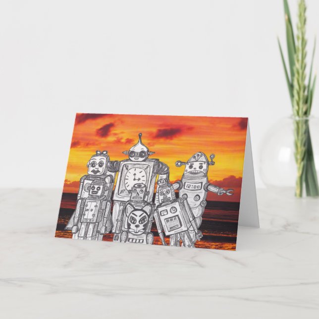 Roboter-Feiertag 3 Feiertagskarte (Vorderseite)