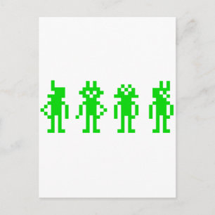 Roboter für grüne Pixel Postkarte