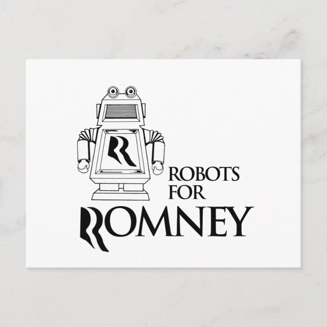 ROBOTER FÜR ROMNEY.png Postkarte (Vorderseite)