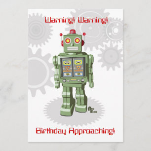 Roboter-Geburtstags-Einladung Einladung