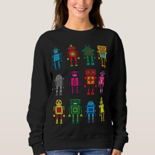 Roboter Geschenk Robotik Retro Spielzeug Spaß Sweatshirt
