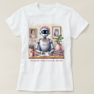 Roboter Grace Storyteller Poesie Charme Glanz Rosa T-Shirt
