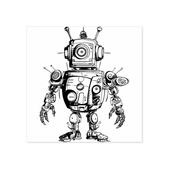 Roboter Gummistempel (Prägung)