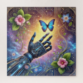 Roboter Hand & Butterfly KI Naturharmonie Puzzle