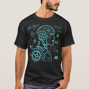 Roboter-Head-Artificial Intelligence Deep Machine  T-Shirt