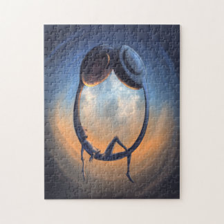 Roboter hören Musik von Kopfhörern Puzzle