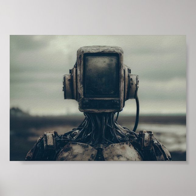Roboter im apokalyptischen Wastland Poster (Vorne)