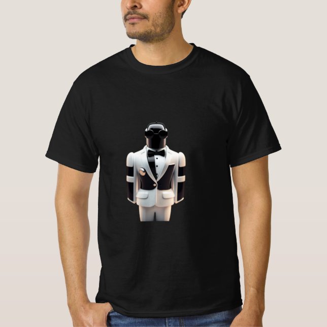 Roboter im Tuxedo-T - Shirt (Vorderseite)
