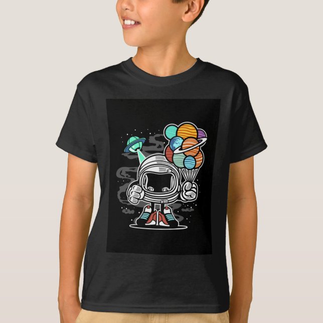 Roboter im Weltraum T-Shirt (Vorderseite)